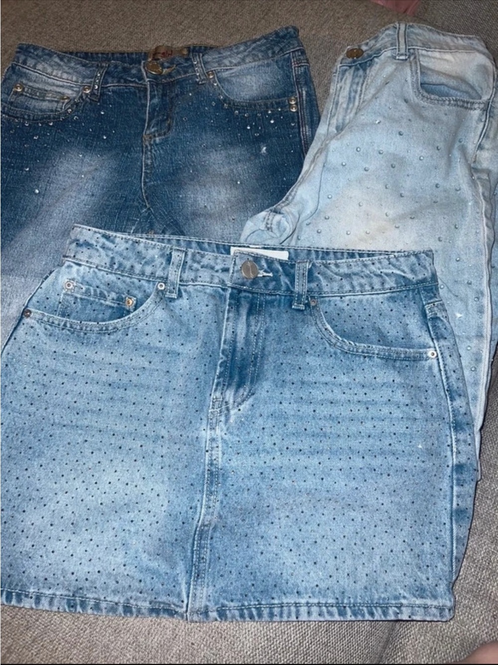 Women’s Light Blue Denim Stud Detail bundle (4)